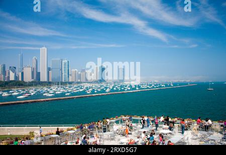 Chicago skyline from Shedd Aquarium Stock Photo