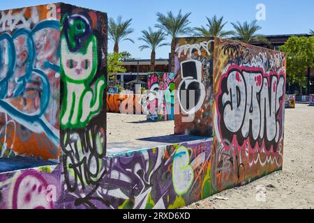 Palm Springs, California, USA. 24th Sep, 2023. The Grafitti Yard in downtown Palm Springs. Commissioned in 2019 by the Palm Springs Public Arts Commission in 2019. (Credit Image: © Ian L. Sitren/ZUMA Press Wire) EDITORIAL USAGE ONLY! Not for Commercial USAGE! Stock Photo