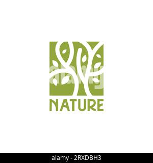 Botanic tree of life logo. Natural product plant icon. tree logo vector Stock Vector