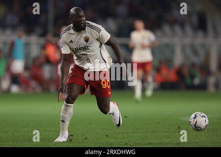 Turin, Italy. 24th Sep, 2023. Romelu Lukaku of AS Roma during the Serie A match at Stadio Grande Torino, Turin. Picture credit should read: Jonathan Moscrop/Sportimage Credit: Sportimage Ltd/Alamy Live News Stock Photo