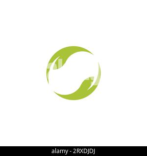 Circle Leaf Logo Design. Letter O Leaf Logo Stock Vector