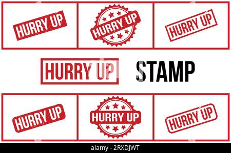 Hurry Up Rubber Stamp Set Vector Stock Vector