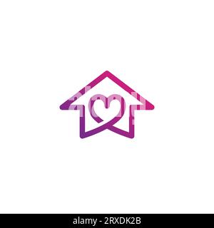 Home Love Logo Design. Love Real Estate Logo Stock Vector