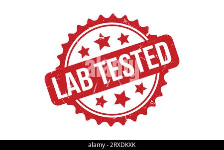 Lab Tested rubber grunge stamp seal vector Stock Vector