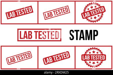 Lab Tested rubber grunge stamp set vector Stock Vector