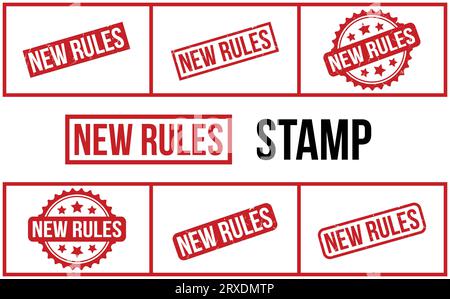 New Rules Rubber Stamp Set Vector Stock Vector