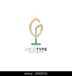 Letter G leaf Logo Design. G Growth Logo Stock Vector