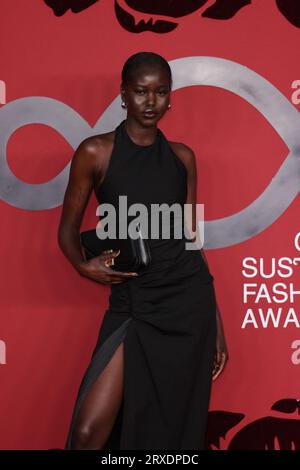Adut Akech attends the CNMI Sustainable Fashion Awards 2023 during ...