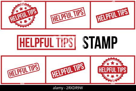 Helpful Tips rubber grunge stamp set vector Stock Vector