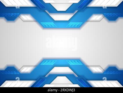 Blue grey tech corporate geometric abstract background. Vector design Stock Vector