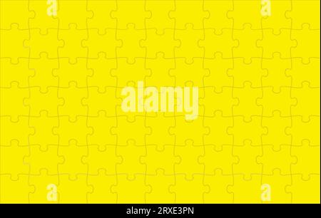 Yellow Jigsaw Puzzle Blank Background Template. Vector Illustration. Stock Vector