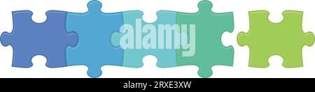 Vector Colorful Jigsaw Puzzle Pieces Illustration Isolated On A White Background. Stock Vector