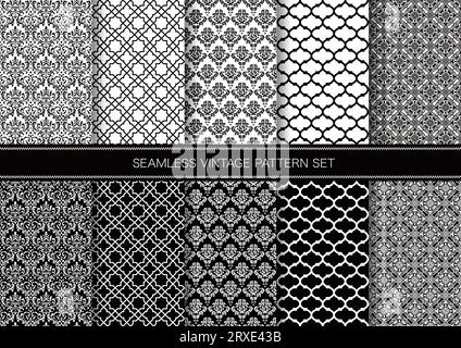 Horizontally And Vertically Repeatable Vector Seamless Damask Vintage Pattern. Stock Vector