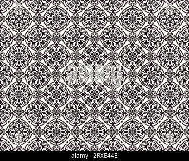 Horizontally And Vertically Repeatable Vector Seamless Damask Vintage Pattern. Stock Vector