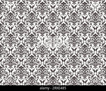 Horizontally And Vertically Repeatable Vector Seamless Damask Vintage Pattern. Stock Vector