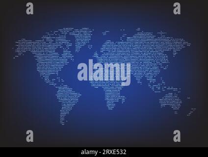 Artificial intelligence Prompt Typography With Wolrd Map Background. Vector illustration Stock Vector