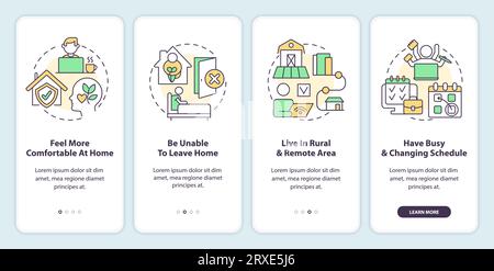 Walkthrough online therapy with line icons concept Stock Vector
