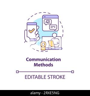 2D communications methods linear icon concept Stock Vector
