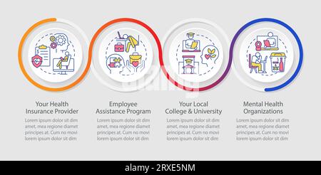 2D online therapy layout with thin line icons concept Stock Vector