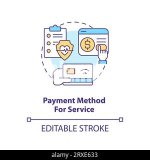 2D payment method for service linear icon concept Stock Vector