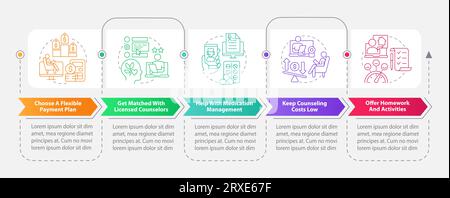 Online therapy layout with linear icon concept Stock Vector