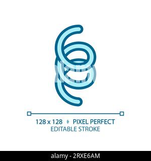 2D customizable thin line blue spirochete icon Stock Vector