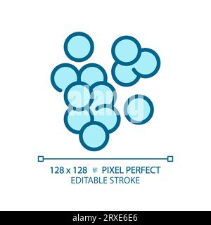 2D customizable thin line blue coccus icon Stock Vector