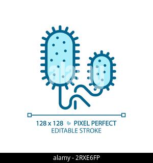 2D customizable thin line blue vibrio cholerae icon Stock Vector