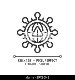 2D thin line black bacteria icon Stock Vector