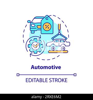 2D customizable colorful thin linear icon automotive concept Stock Vector