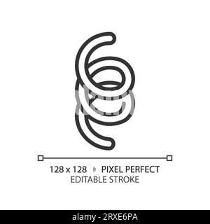 2D customizable thin line black spirochete icon Stock Vector