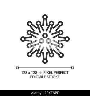 2D customizable thin line black influenza virus icon Stock Vector