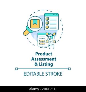 2D colorful icon product assessment and listing concept Stock Vector