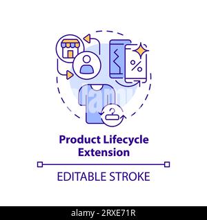 2D colorful thin linear icon product lifecycle extension concept Stock Vector