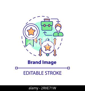 2D customizable colorful thin line icon brand image concept Stock Vector