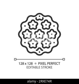 2D customizable thin line black bacteria icon Stock Vector