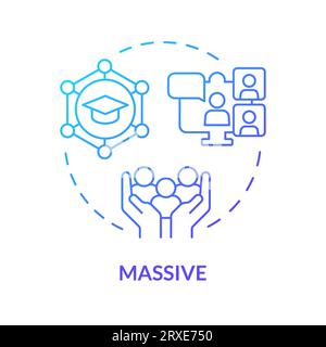 2D gradient thin linear icon massive concept Stock Vector