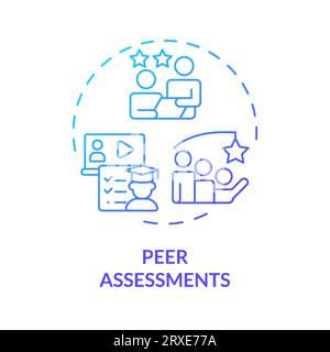 2D gradient thin linear icon peer assessments concept Stock Vector