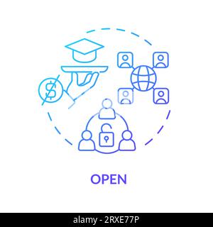 2D gradient thin linear icon open concept Stock Vector