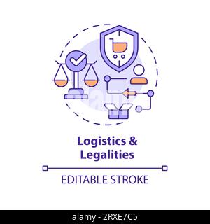 2D colorful thin line icon logistics and legalities concept Stock Vector
