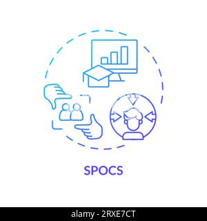 2D gradient thin linear icon SPOCs concept Stock Vector