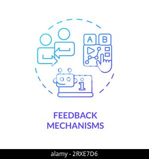 2D gradient thin linear icon feedback mechanisms concept Stock Vector