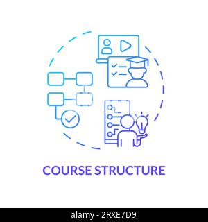 2D gradient thin linear icon course structure concept Stock Vector