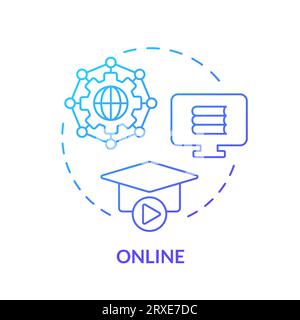 2D gradient thin linear icon online concept Stock Vector
