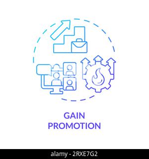 2D gradient thin linear icon gain promotion concept Stock Vector