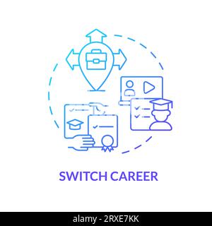 2D gradient linear switch career icon concept Stock Vector