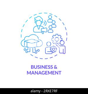 2D gradient thin linear icon business and management concept Stock Vector