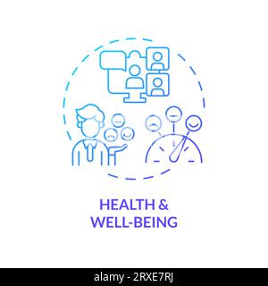 2D gradient thin linear icon health and wellbeing concept Stock Vector