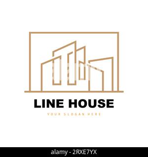 House Logo, Building Furniture Design, Construction Vector, Property Brand Icon, Real Estate, Housing Stock Vector