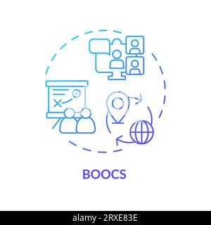 2D gradient thin linear icon BOOCs concept Stock Vector